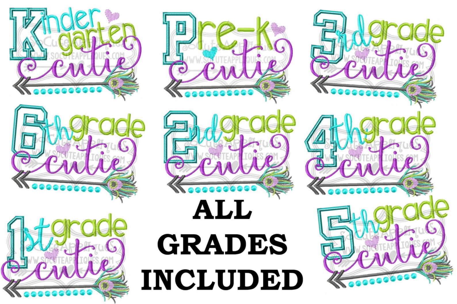 Cutie Grade Embroidered Girls Shirt -Back to School Shirt -First Day of School Shirt -Kindergarten 1st Grade 2nd Grade -Graduation Shirt