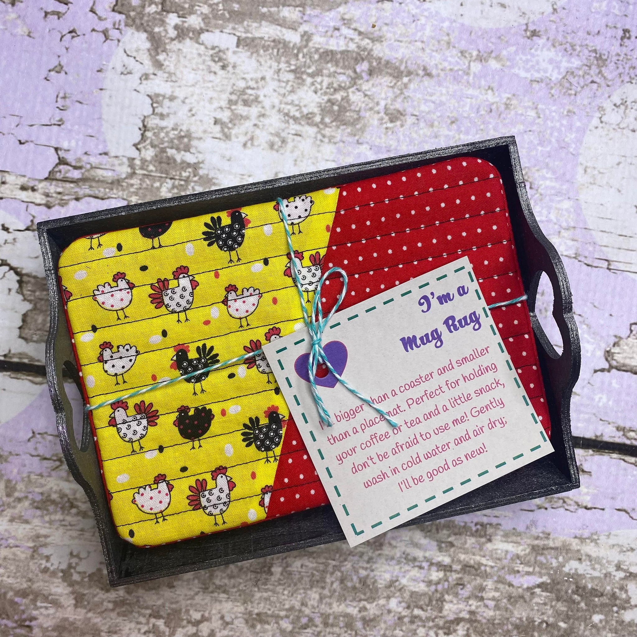 Chickens Mug Rug Set