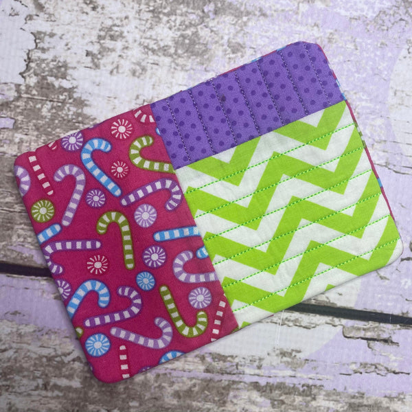 Candy Cane Mug Rug Set
