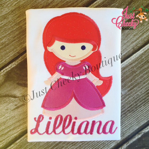 Princess Ariel Inspired Cutie Embroidered Shirt - The Little Mermaid - Princess Ariel - Disney Vacation - Disney Birthday