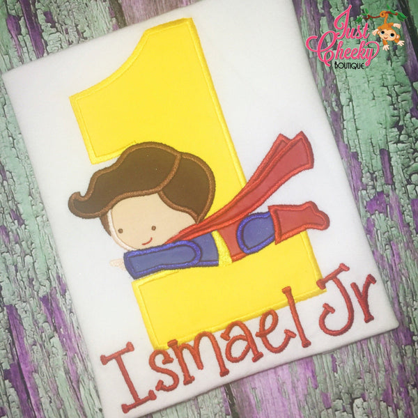 Superman Super Hero Birthday Shirt