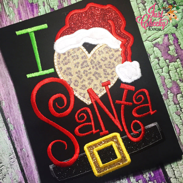 I Love Santa Embroidered Shirt - Christmas Shirt - Girls Christmas Shirt - Boys Christmas Shirt - Kids Christmas Shirt - Santa Shirt