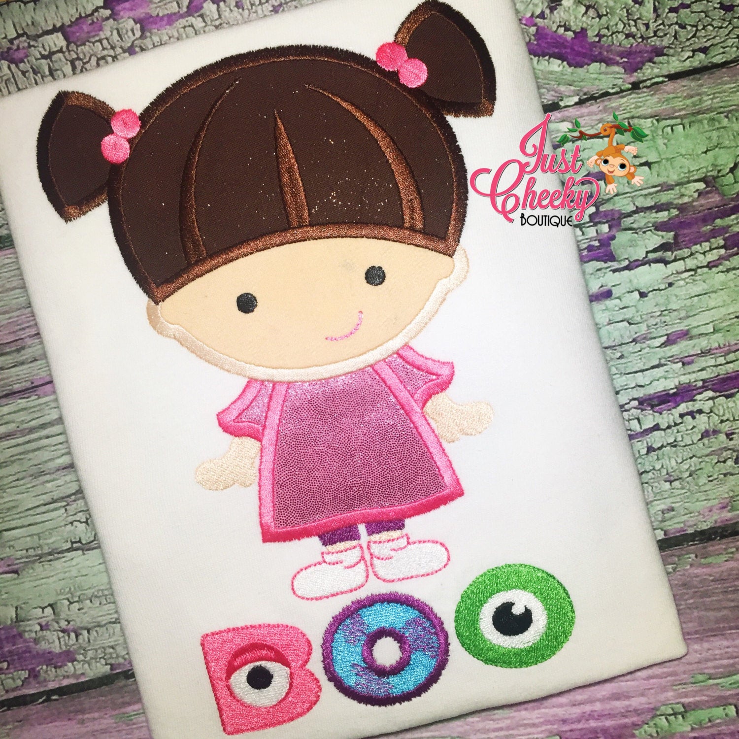 Boo - Monsters Inc Inspired Embroidered Shirt - Monstropolis