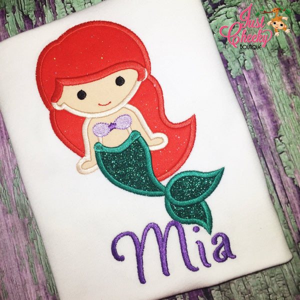 Ariel Inspired Mermaid Cutie Embroidered Shirt - The Little Mermaid - Mermaid Ariel - Disney Vacation - Disney Birthday