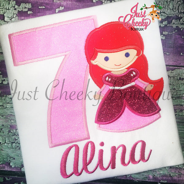 Princess Ariel Inspired Cutie Embroidered Shirt - The Little Mermaid - Princess Ariel - Disney Vacation - Disney Birthday