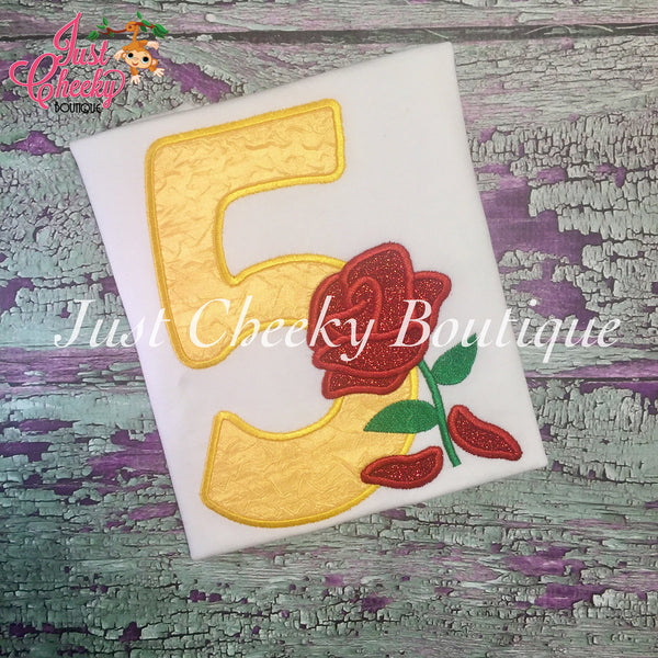 Rose Number- Belle Birthday Shirt -Beauty and the Beast Shirt-Disney Princess Birthday -Disney Vacation -1st Disney Trip -Enchanted Rose