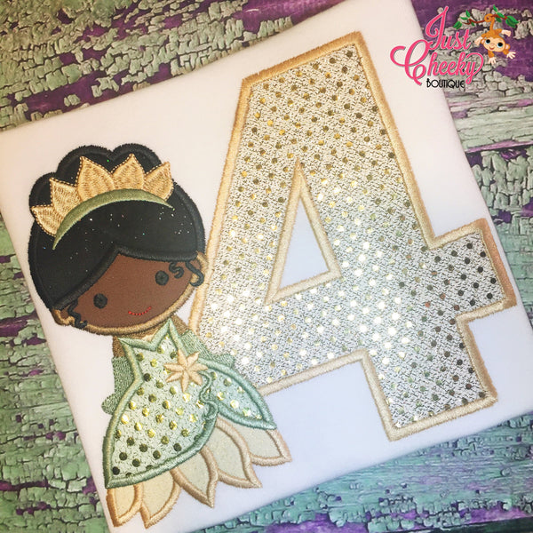 Princess Tiana - Tiana Birthday Shirt Princess and the Frog Inspired Embroidered Shirt - Disney Girls Shirt - Disney Princess Birthday Shirt