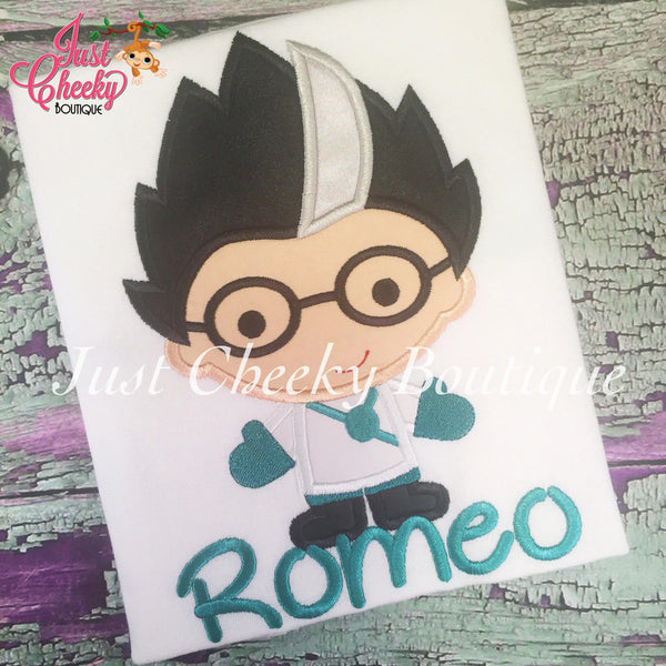 Romeo PJ Masks Inspired Embroidered Shirt - Pj Masks Birthday Shirt - Bedtime Heroes Birthday Shirt - Disney Jr - PJ Masks Party