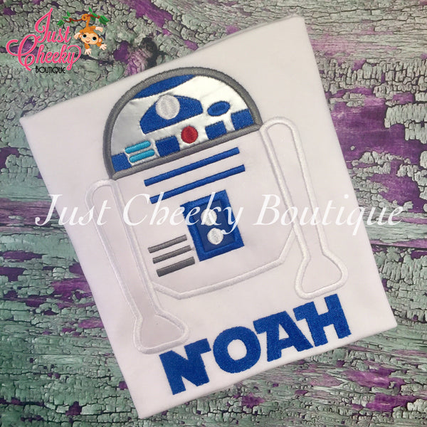 R2D2 Inspired - Star Wars Inspired - Kids Embroidered Shirt - Force Friday Shirt - The Force Awakens - Star Wars Birthday Shirt