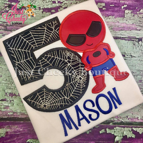 Spider Man Cutie Embroidered Shirt - Amazing Spider-Man - Spider Man Birthday Shirt - Spiderman -