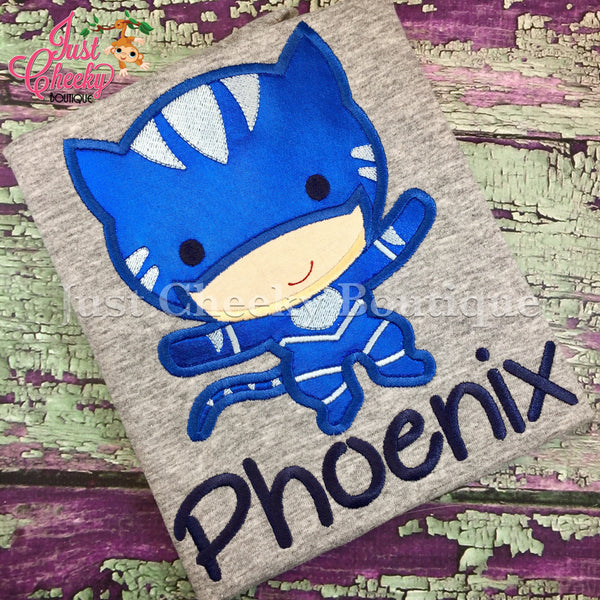 Catboy PJ Masks Inspired Embroidered Shirt - Pj Masks Birthday Shirt - Bedtime Heroes Birthday Shirt - Disney Jr - PJ Masks Party