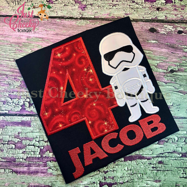 Storm Trooper - Stormtrooper - Star Wars Inspired - Kids Embroidered Shirt - Force Friday Shirt - Star Wars Birthday Shirt