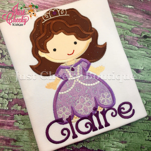 First Princess Cutie as Sofia the First Embroidered Shirt