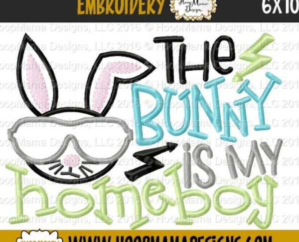 SAMPLE SALE, The Bunny Is My Homeboy - Kids Easter Embroidered Shirt -Girls Easter Shirt -Boys Easter Shirt  -Easter Sunday