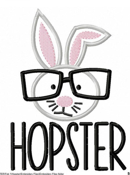 SAMPLE SALE, Hipster Hopster-Kids Easter Embroidered Shirt-Girls Easter Shirt-Boys Easter Shirt -Easter Sunday