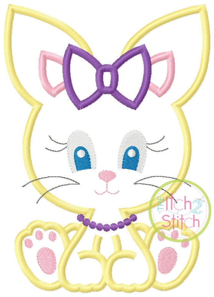 SAMPLE SALE, Sitting Bunny Girl- Kids Easter Embroidered Shirt -Girls Easter Shirt -Boys Easter Shirt  -Easter Sunday