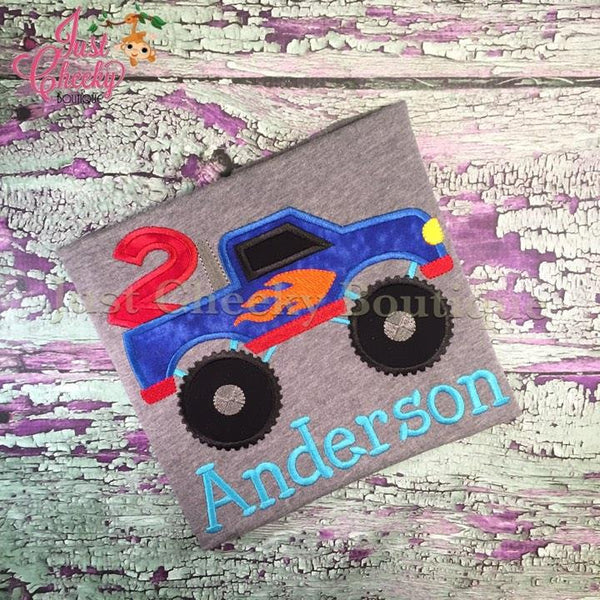 Monster Truck Birthday Shirt - Hot Wheels Birthday - Monster Truck Party - Truck Birthday Party - Checkered Flags
