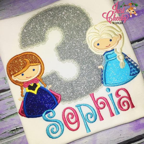 Frozen Elsa and Anna Cutie - Frozen Inspired - Queen Elsa - Princess Anna - Embroidered Appliqued Shirt - Disney Vacation - Disney Birthday