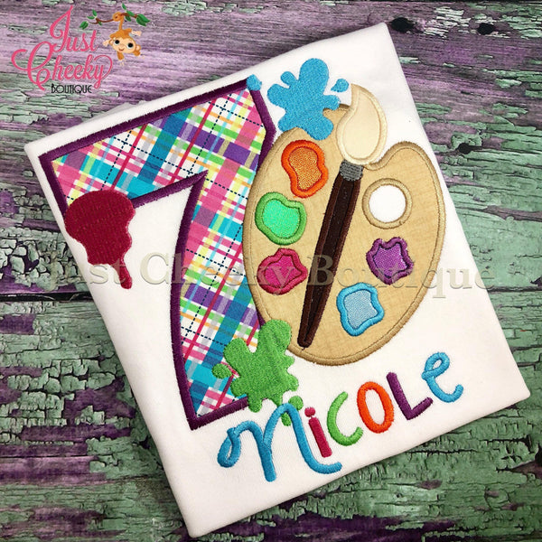 Paint Palette Birthday Shirt - Art Birthday Shirt - Painting - Birthday Embroidered Shirt - Painting With A Twist -