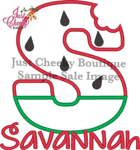 SAMPLE SALE, Watermelon Initial Shirt - Summer Watermelon Shirt- 4th of July Shirt - BBQ Shirt - Barbecue Shirt - Kids Watermelon Shirt