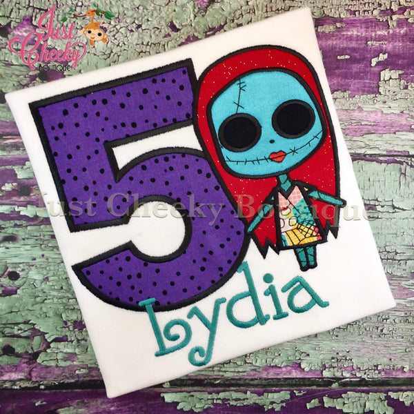 Sally Face Shirt - Sally and Jack Skellington Embroidered Shirt - Nightmare Before Christmas - Horror Movie - Scary Movie