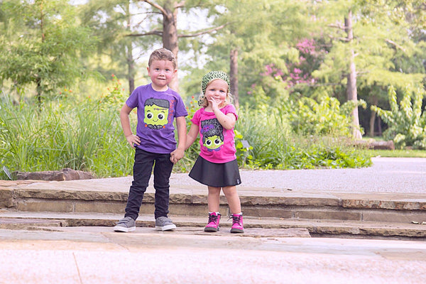 Franken Girl Embroidered Halloween Shirt - Kids Halloween Shirt - Girls Halloween Shirt - Fall Shirt - Frankenstein