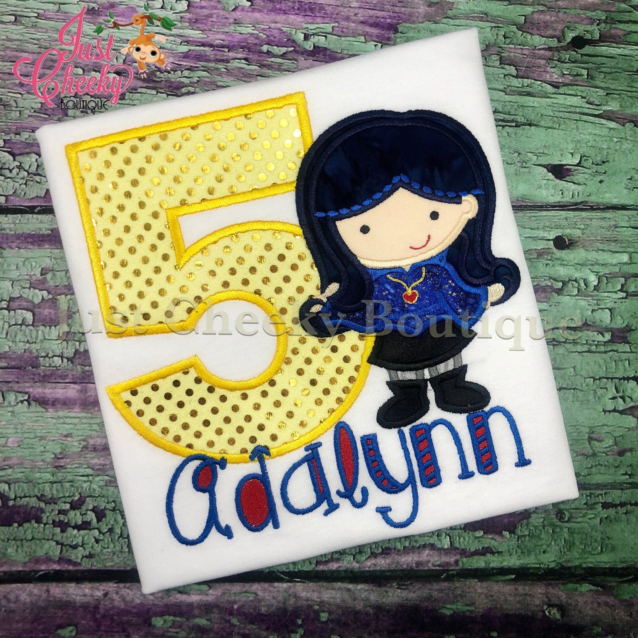 Evie Inspired Embroidered Shirt - Disney Descendants - Disney Birthday - Disney Vacation - 1st Disney Trip - Disney Villains Shirt