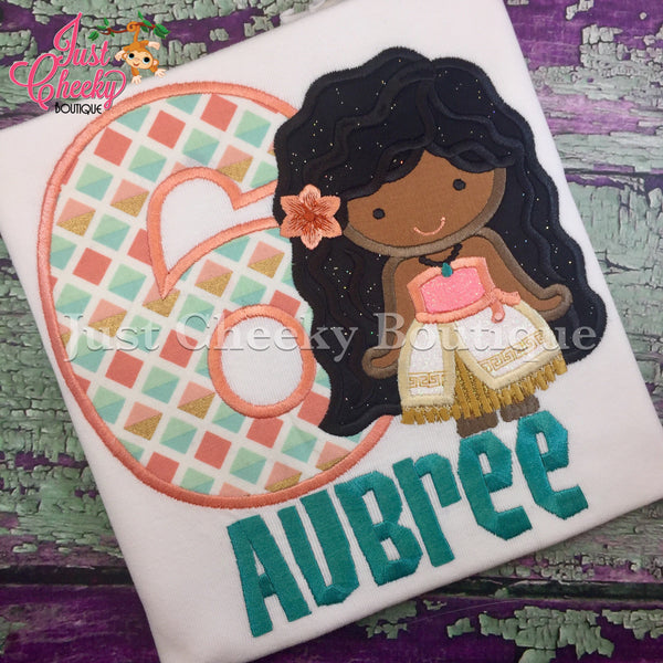 Moana Inspired Embroidered Shirt - Moana Birthday Shirt - Disney Princess Shirt - Disney Vacation - 1st Disney Trip - Moana Birthday Outfit