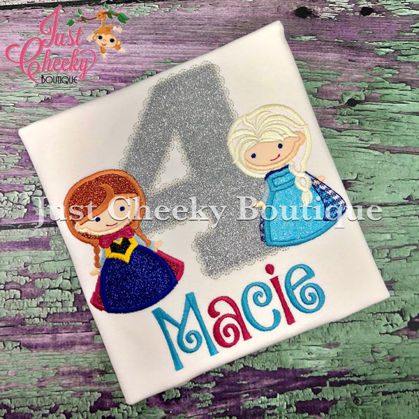 Frozen Elsa and Anna Cutie - Frozen Inspired - Queen Elsa - Princess Anna - Embroidered Appliqued Shirt - Disney Vacation - Disney Birthday