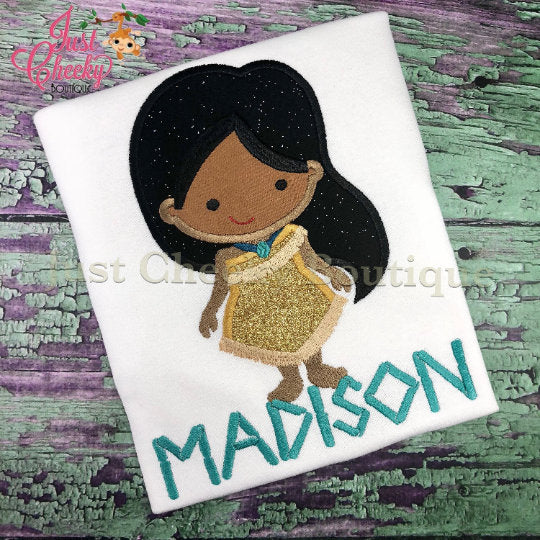 Pocahontas - Pocahontas Inspired Embroidered Shirt - Disney Girls Shirt - Disney Princess Birthday Shirt