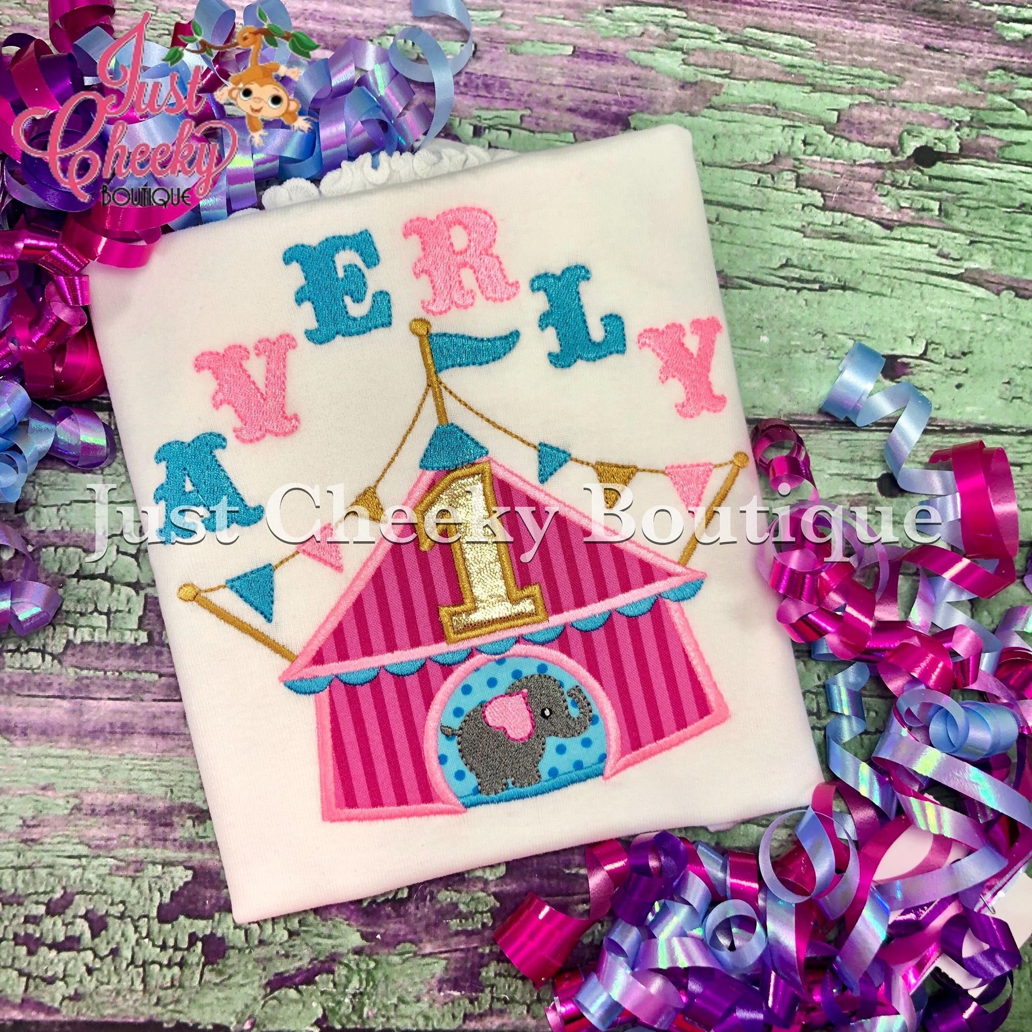 Circus Tent embroidered shirt - Circus Birthday Shirt - Circus Elephant Birthday Shirt - Ringleader