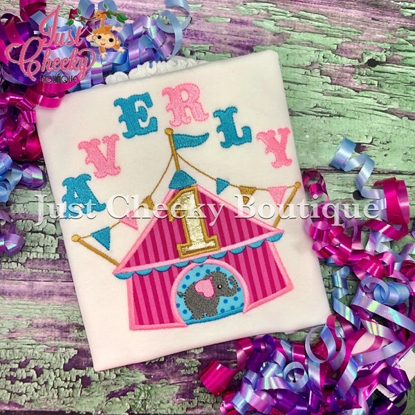 Circus Tent embroidered shirt - Circus Birthday Shirt - Circus Elephant Birthday Shirt - Ringleader