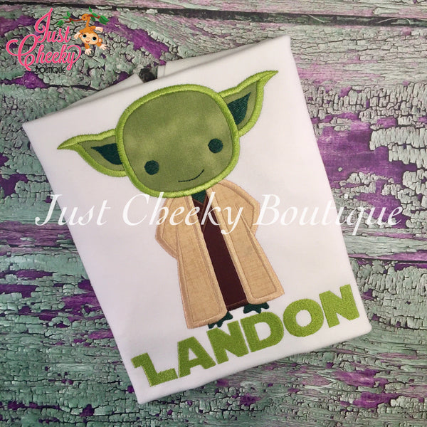 Yoda - Star Wars Inspired - Kids Embroidered Shirt -  May the Force Be With You - Force Friday Shirt - Star Wars Birthday Shirt