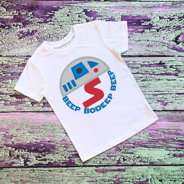 SAMPLE SALE, Star Wars Inspired Shirt - R2D2 Birthday Shirt - Droid - Disney Vacation - Star Wars Birthday