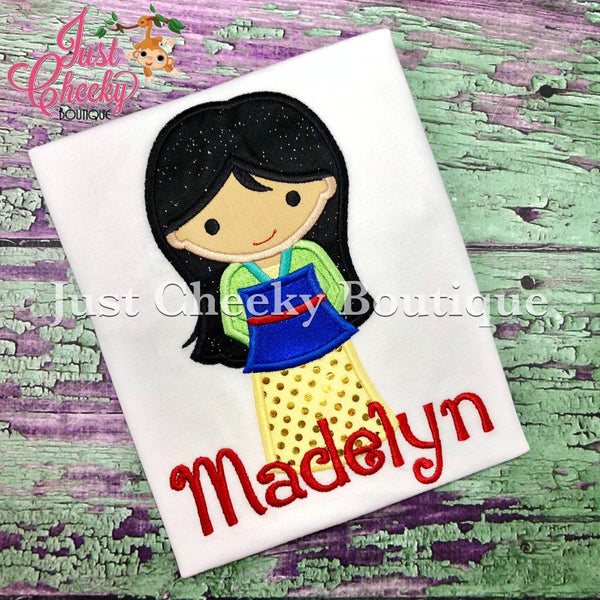 Princess Mulan Cutie Shirt- Mulan Inspired Embroidered Shirt - Disney Girls Shirt - Disney Princess Birthday Shirt