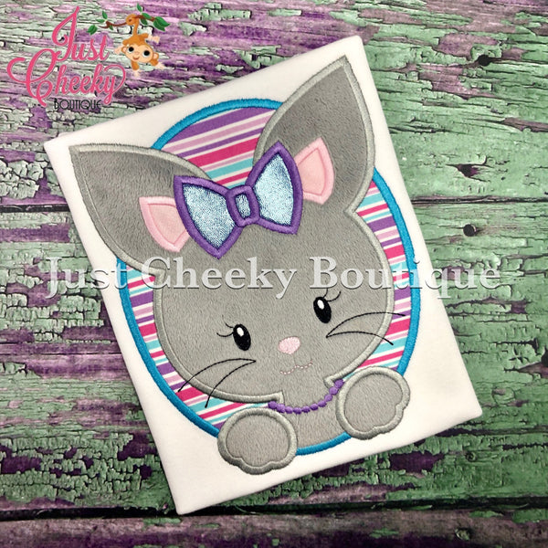 Oval Bunny Girl- Kids Easter Embroidered Shirt -Girls Easter Shirt -Boys Easter Shirt  -Easter Sunday