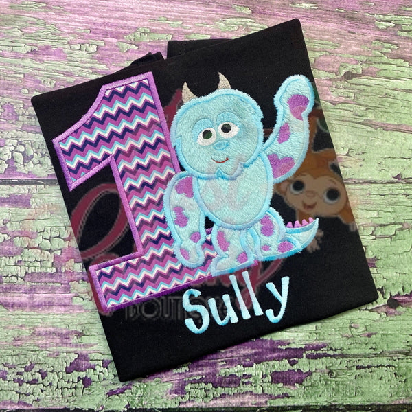 Sulley Cutie Embroidered Shirt - Monster's Ince Inspired - Monster's University - Disney Vacation - 1st Disney Trip - Disney Birthday