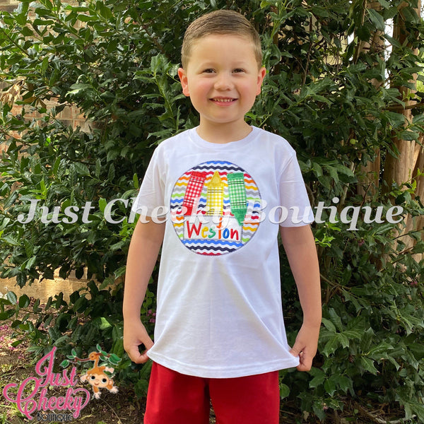 First Day of School Embroidered Shirt -Back to School Shirt -Crayon Colors Shirt-Kindergarten 1st Grade 2nd Grade-Graduation Shirt