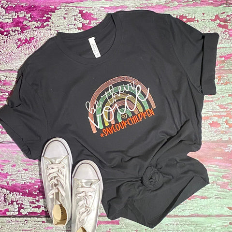 Save Our Children-End Human Trafficking Screen Print Shirt-Save the Children Shirt-Save The Kids-Save Our Children-Sex Trafficking-Rainbow