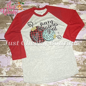READY TO SHIP, Merry Christmas Y'all Screen Print Shirt-Adult Christmas Shirt -Mom Christmas Shirt-Women Christmas Shirt-Christmas Ornaments