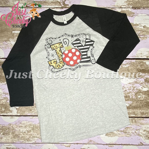 READY TO SHIP, Joy Screen Print Shirt-Adult Christmas Shirt -Mom Christmas Shirt-Women Christmas Shirt-Leopard Stripe Ornament