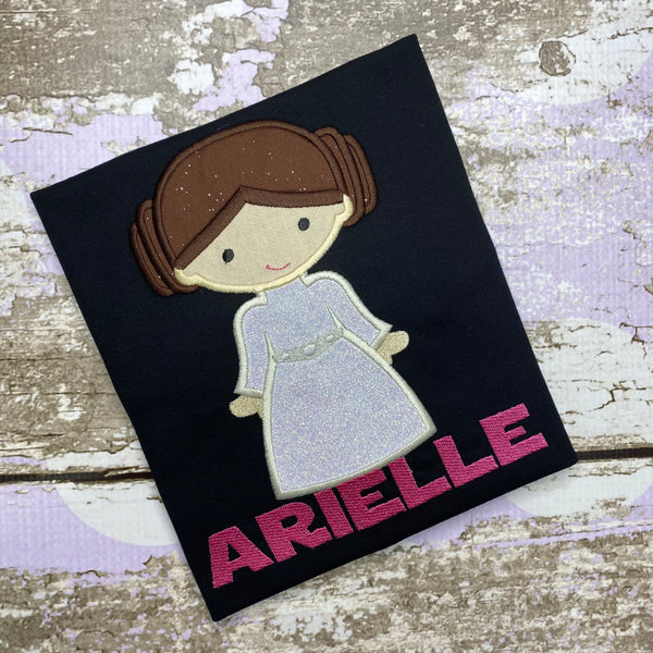 Princess Leia - Star Wars Inspired - Kids Embroidered Shirt - Force Friday Shirt - The Force Awakens - Star Wars Birthday Shirt