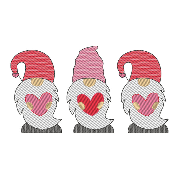 SAMPLE SALE, Gnome Heart Trio - Valentine's Day Embroidered Shirt - Girls Valentine's  Shirt - Boys Valentine's Shirt - February 14