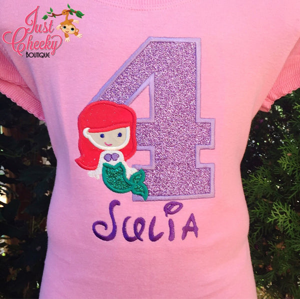 Ariel Inspired Embroidered Shirt - Mermaid Cutie - Disney Vacation - 1st Disney Trip - Disney Princess - Disney Birthday
