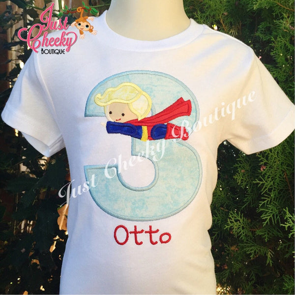 Superman Super Hero Birthday Shirt