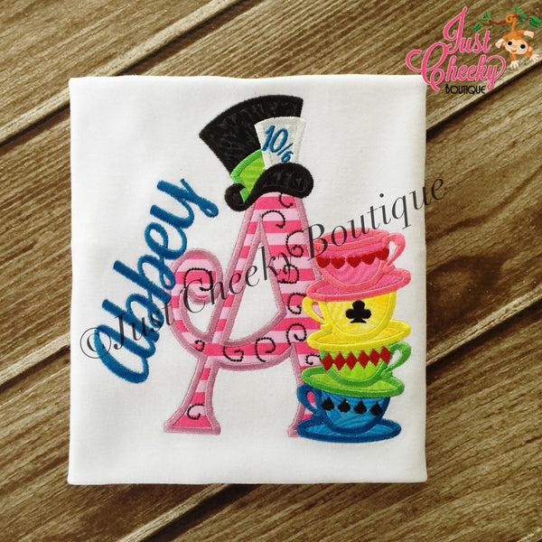 Mad Hatter Inspired Embroidered Shirt - Alice in Wonderland - White Rabbit - Tea Party - 1st Disney Trip - Disney Vacation