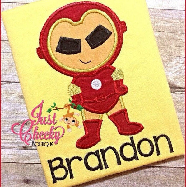 Iron Man Super Hero Cutie Embroidered Shirt